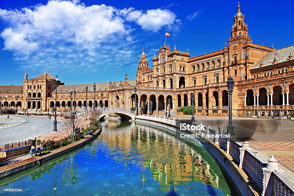 Seville, Spain. Beautiful Plaza de Espan, Seville. Seville Stock Photo