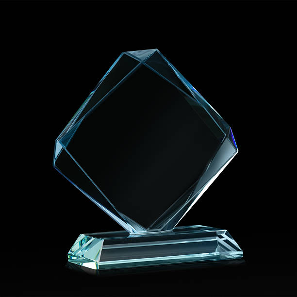 Crystal blank for award on black