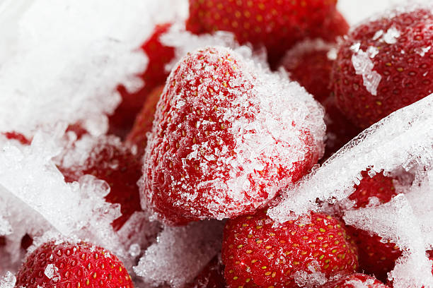 istock Strawberries, frozen for long-run storage of ice. 493055770