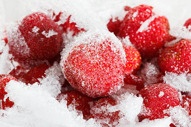 istock Strawberries, frozen for long term storage of ice. 493055814