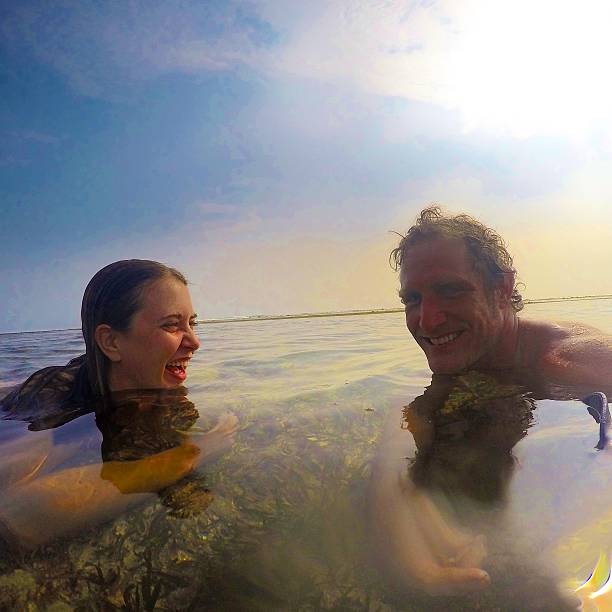 Happy Couple in Paradise stock photo