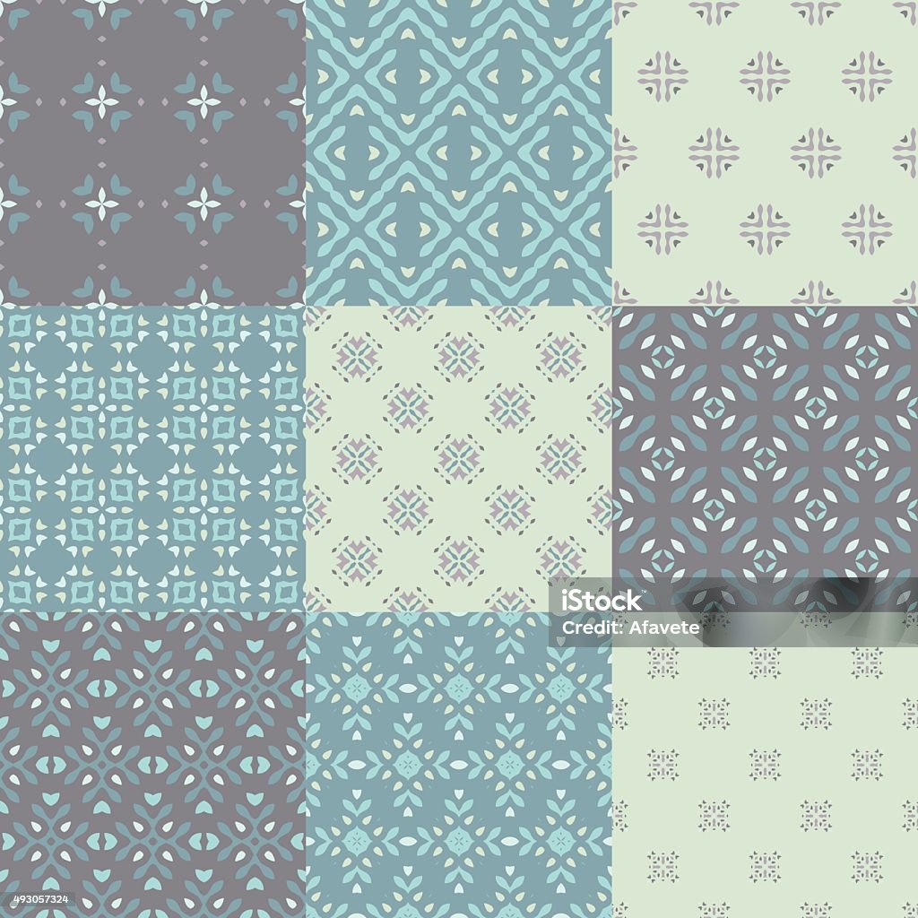 Blue Pattern Collections Blue Pattern Set Stock Illustration - Download Image Now - 2015 ...
