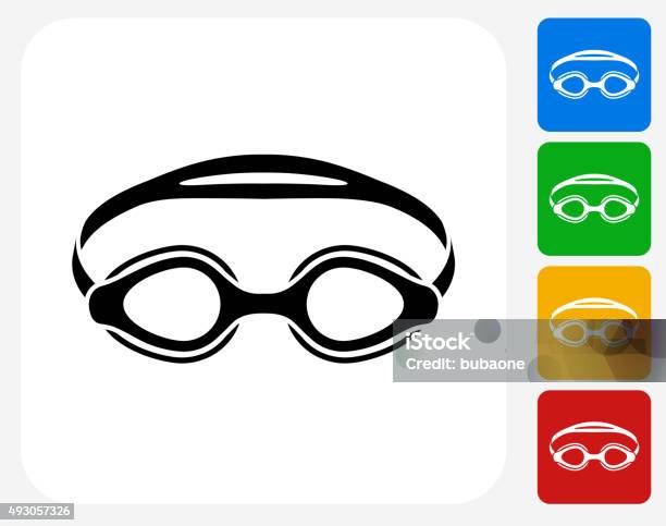 Swimming Goggles Icon Flat Graphic Design Stock Illustration - Download Image Now - Swimming Goggles, Flying Goggles, Protective Eyewear