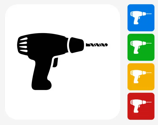 Vector illustration of Drill Icon Flat Graphic Design
