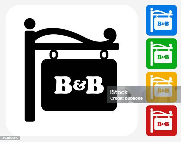 Store Sign Icon Flat Graphic Design Stock Illustration - Download Image Now - Bed and Breakfast, Sign, Icon Symbol