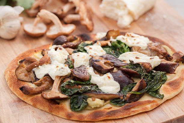 istock Fresh gourmet flatbread pizza with healthy ingredients 493060120