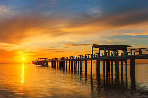 istock Wooden pier between sunset in Phuket, Thailand 493061998