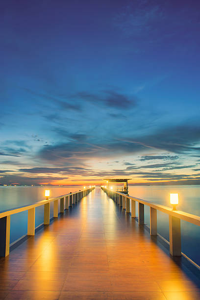 istock Wooden pier between sunset in Phuket, Thailand 493062038