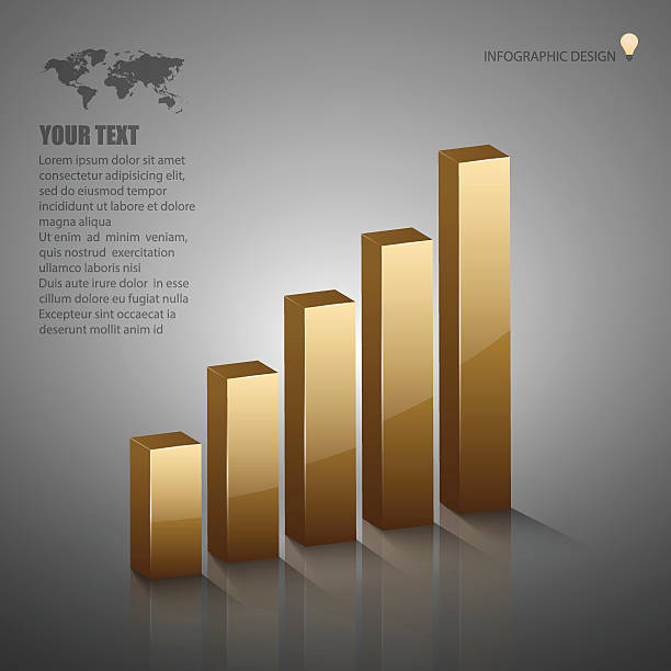 ilustracja wektorowa 3d wykres - computer graphic number achievement analyzing stock illustrations