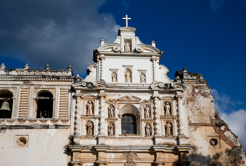 Church of San Francisco in Antigua, Guatemala. Franciscan's church and monastery was built between 1575 and 1590, heavily damaged by 1773 earthquake. Partially rebuilt.