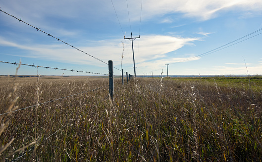 View of isolation alone farmland