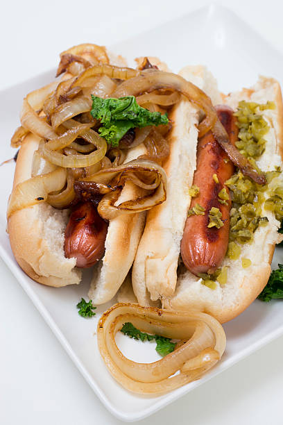 istock Hotdogs with Caramelized Onions and Relish 493068797