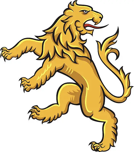 Vector illustration of Heraldic lion