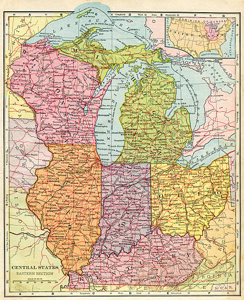 Central United States Map 1896 - Central United States Map 1896 