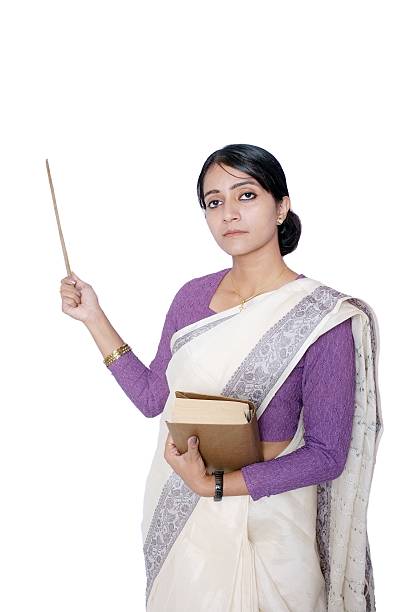 istock Indian female teacher pointing. 493069431
