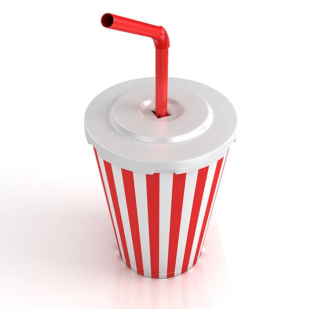фастфуд paper cup с красным straw - drinking straw striped isolated nobody стоковые фото и изображения