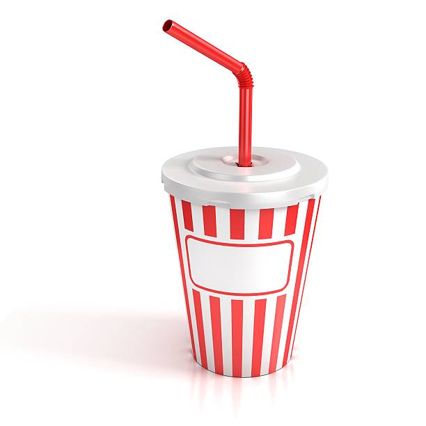istock fast food paper cup with red straw 493070445