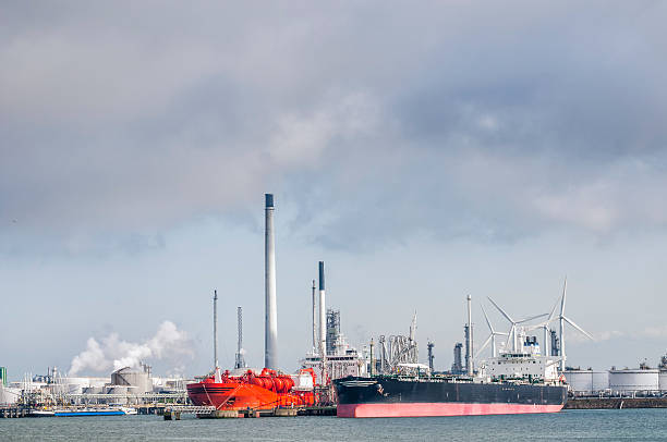 istock Oil tankers in port 493072609
