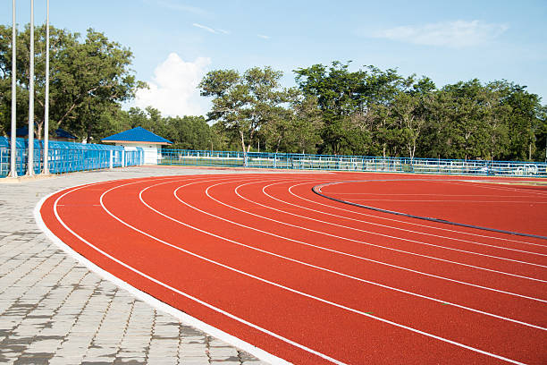 istock Running track  in the morning. 493073083