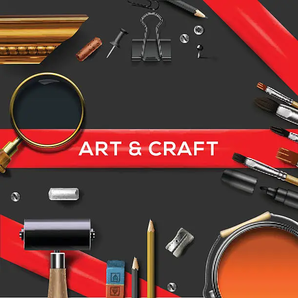 Vector illustration of Art and crafts template