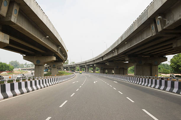 istock Road in the middle of overpasses 493078868