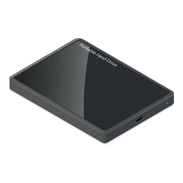 Vector illustration of Pocket hdd isometric icon