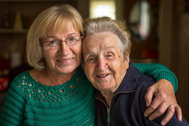istock Grown woman with her old mother. 493080878