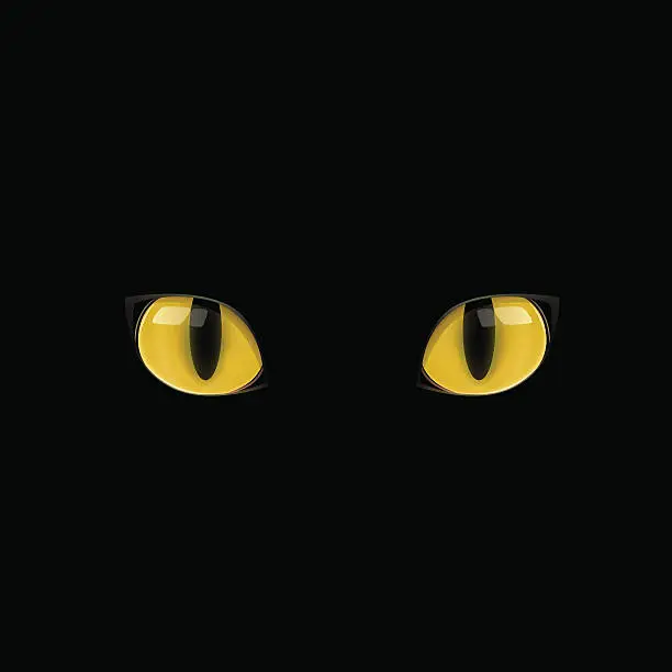 Vector illustration of yellow cat eyes