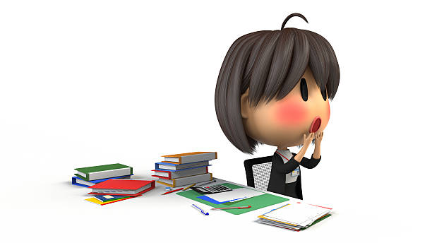 istock Female staff that blush in desk work 493084348
