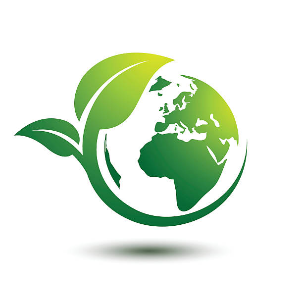 green earth - vector recycling planet environmental conservation stock illustrations