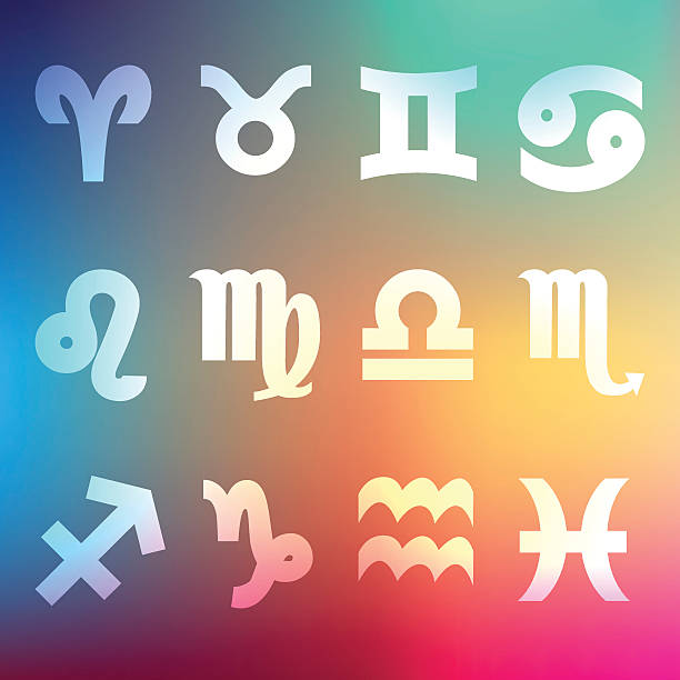 istock HOROSCOPE SIGNS OF THE ZODIAC on a rainbow background. 493084656