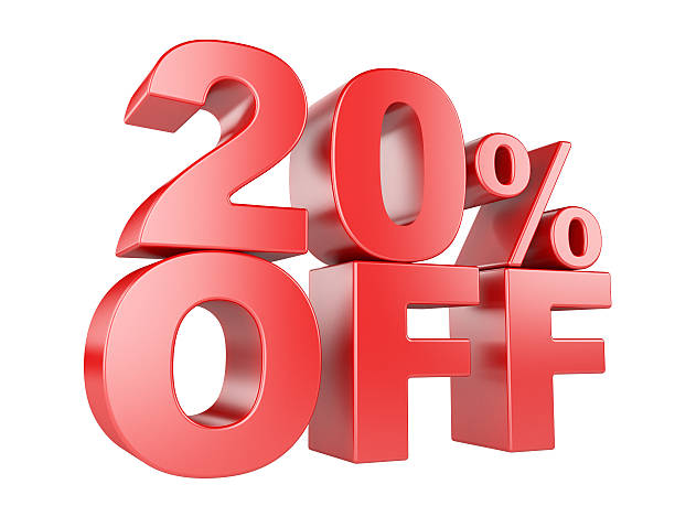 istock 20 percent off 3d icon. 493085150