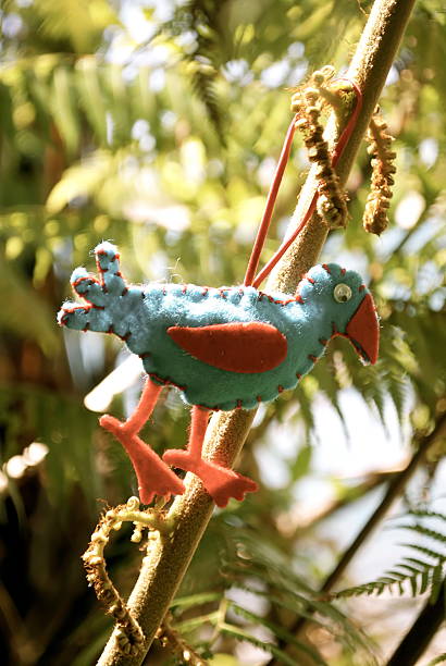 istock Pukekeo in a Ponga Tree, Kiwiana Christmas Themed Image 493085778