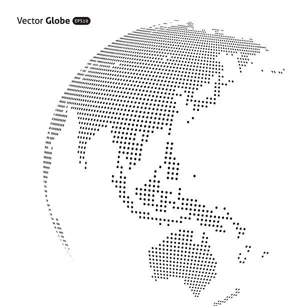 Vector illustration of Vector abstract dotted globe