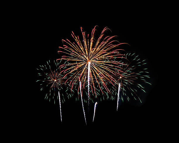 istock Colorful fireworks of various colors on black background 493086718