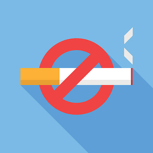 No smoking icon No smoking icon. Flat Design vector icon cigarette warning label stock illustrations