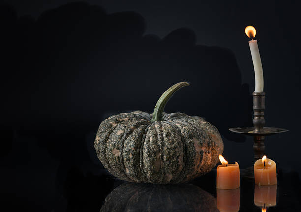 istock halloween pumpkin on dark tone 493086836