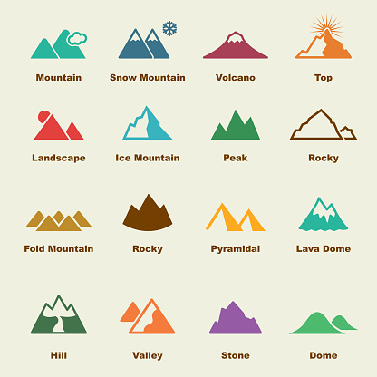 mountain elements, vector infographic icons