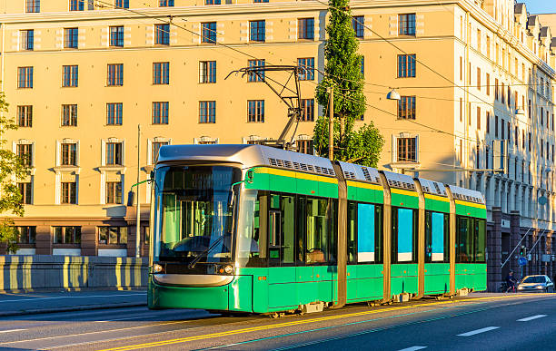 istock Tram on the Long Bridge in Helsinki - Finland 493087832