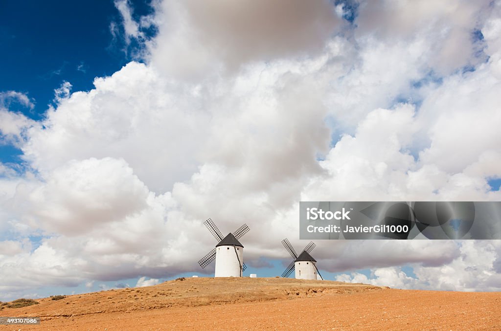 Windmills in Tembleque, Ciudad Real province Windmills in Tembleque, Ciudad Real province, Castilla la Mancha, Spain 2015 Stock Photo