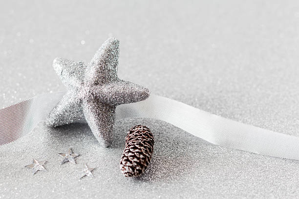 istock Christmas arrangement with decorations in silver 493107114