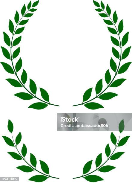 Green Laurel Wreaths Vector Illustration Stock Illustration - Download Image Now - Laurel Wreath, Bay Tree, Vector