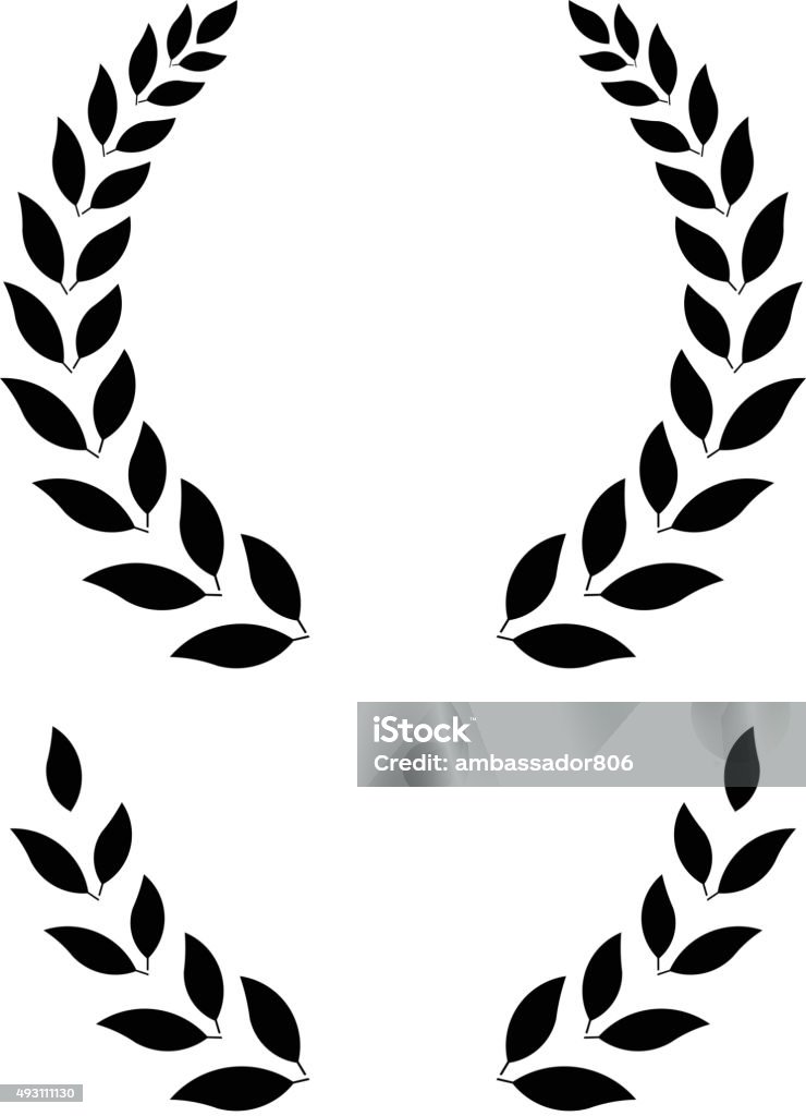 simple laurel wreath - vector illustration simple laurel wreath -  round and half for main emblem and bottom. Vector format, fully editable, you can change form and color. Laurel Wreath stock vector