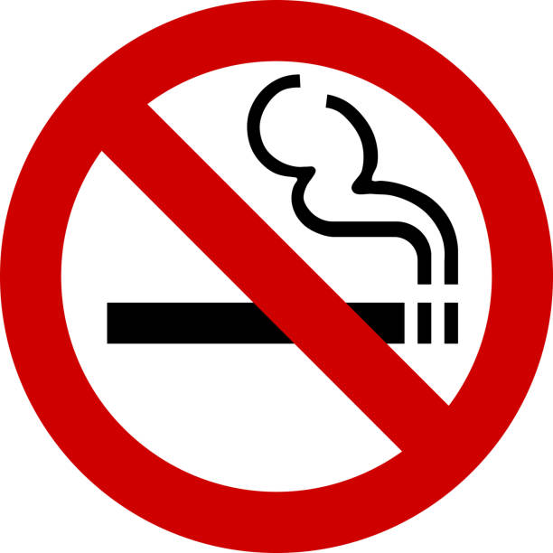 ilustrações, clipart, desenhos animados e ícones de sinais de vetor para não-fumantes - no smoking sign smoking sign cigarette