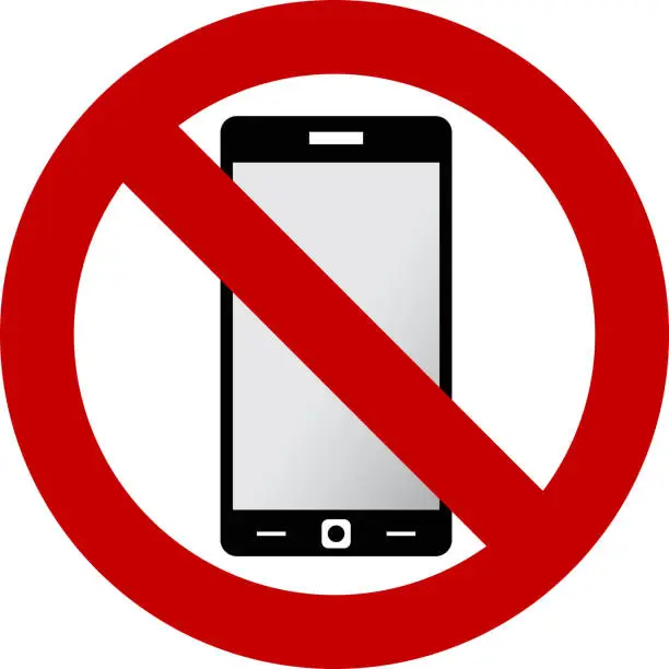 Vector illustration of No mobile phone sign