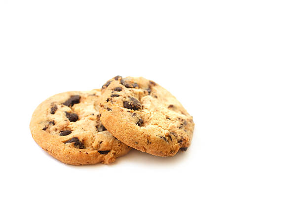 istock Chocolate cookies on white background 493111288