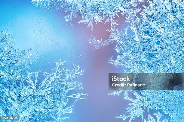 Frosted Designs On Glass Stock Photo - Download Image Now - Frost, Window, Ice
