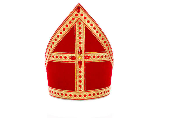 Mijter of sinterklaas Mitre or mijter of Sinterklaas. Isolated on white backgroud. Part of a dutch santa tradition with zwarte piet and st. nicholas. mijter stock pictures, royalty-free photos & images