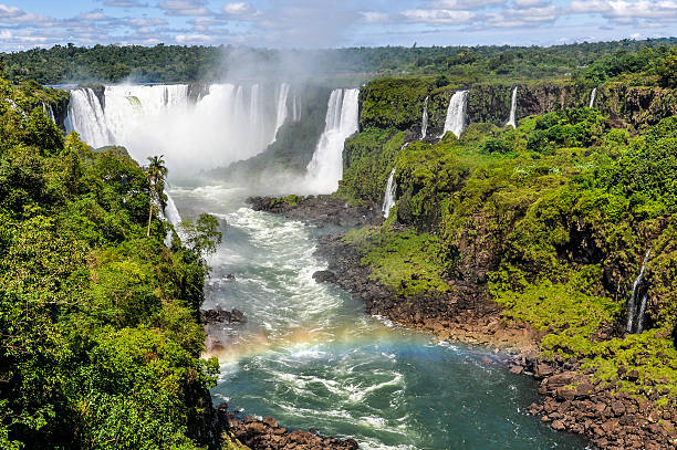 istock Rainbow at Devil's Throat at Iguazu Falls,  Brazil 493115292