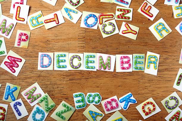 istock Colorful letters spelled as december 493115310